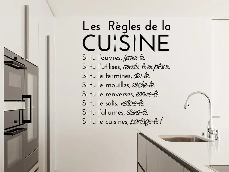 Sticker Les Règles de la Cuisine Sticker Les Règles de la Cuisine