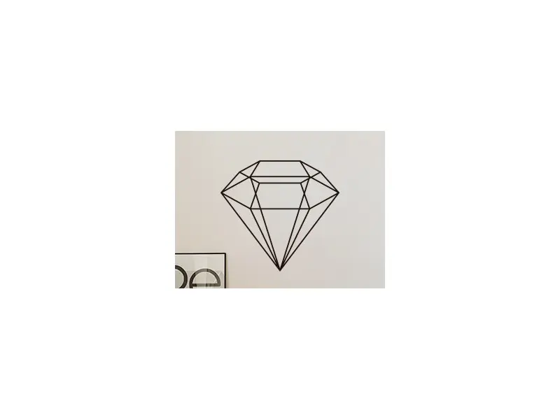 Sticker mural Origami - Géométrie Diamant Géométrique résultat en situation gros plan Sticker Diamant Géométrique