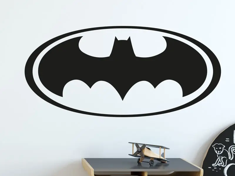 Sticker mural Chevaliers / Cowboys / Héros Logo Batman résultat en situation gros plan Sticker Logo Batman