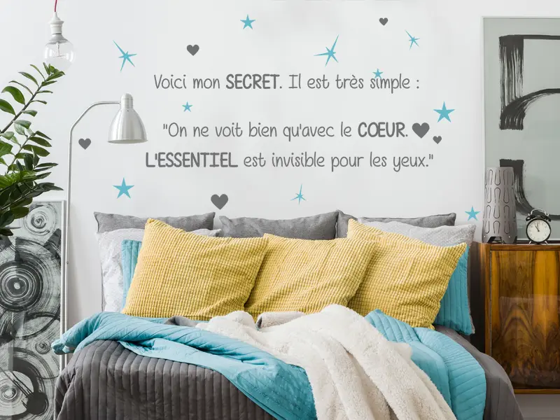 Sticker mural Petit Prince Citation Petit Prince 5 résultat en situation Sticker Citation Petit Prince 5