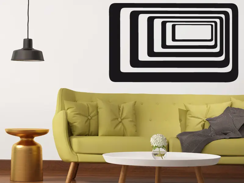 Sticker mural Illusion & Abstrait Cubes Illusion 2 résultat en situation Sticker Cubes Illusion 2