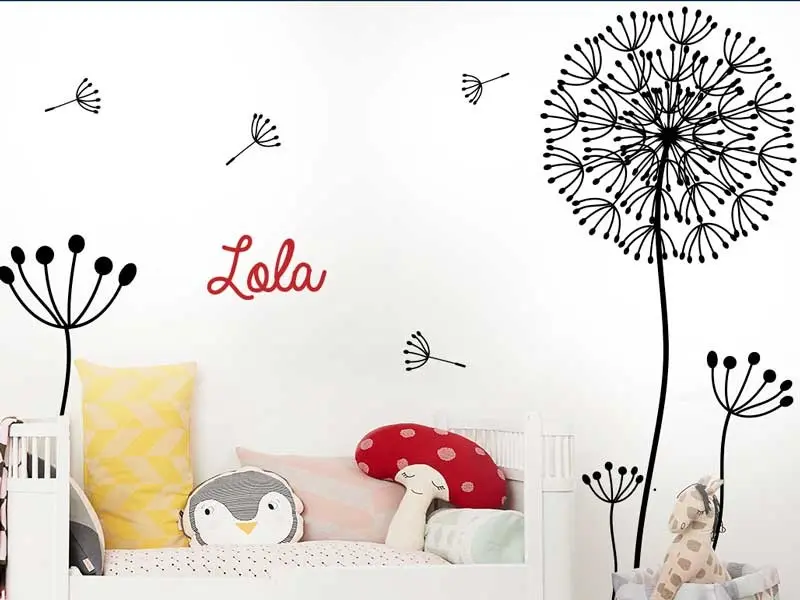 Sticker mural Stickers muraux fleurss Fleurs Pissenlit 6 résultat en situation gros plan Stickers Fleurs Pissenlit 6