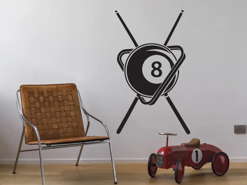 Sticker mural Autres jeux Billard 3 résultat en situation Sticker Billard 3