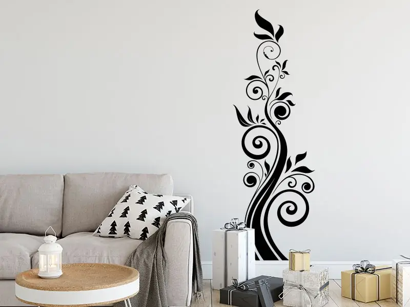 Sticker mural Floral Design résultat en situation Sticker mural Floral Design résultat en situation