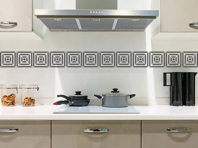 Sticker mural Stickers Frises Frise Deco Carrés résultat en situation Sticker Frise Deco Carrés