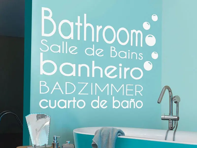 Sticker mural Stickers WC & Salle de bain Salle de bain Bathroom résultat en situation gros plan Sticker Salle de bain Bathroom