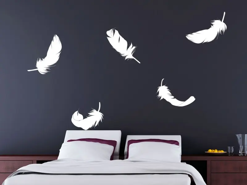 Sticker mural Pack Déco - Tendance Pack Plumes résultat en situation Sticker Pack Plumes
