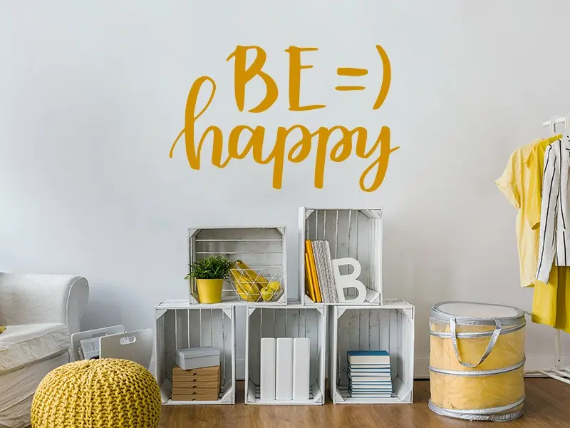 Autocolante de parede Be Happy
