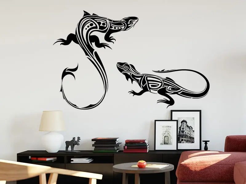 Sticker mural Lezards Géco résultat en situation Sticker mural Lezards Géco résultat en situation