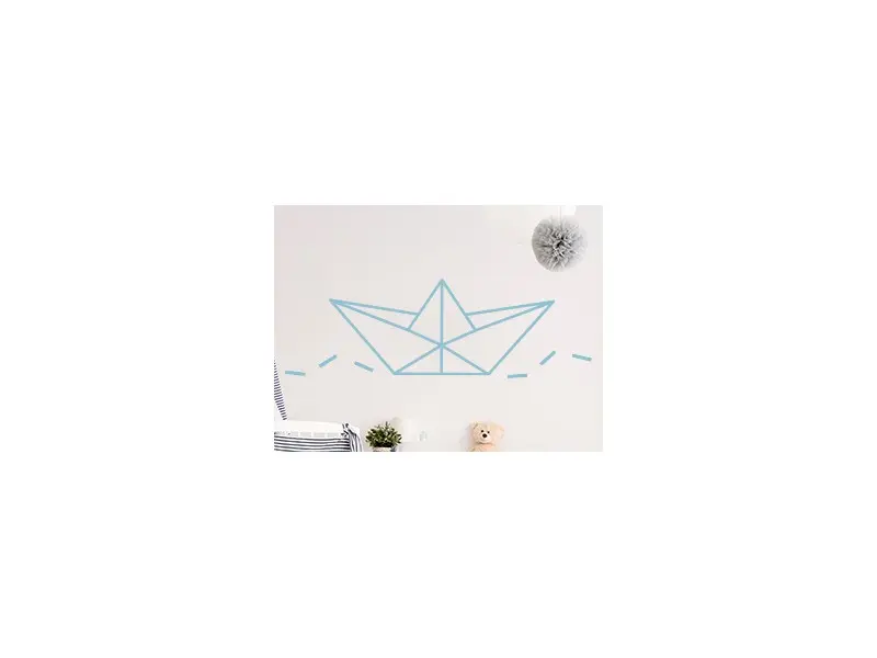 Sticker Bateau de Papier Géométrique