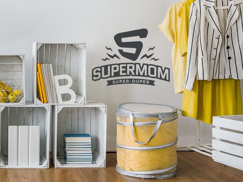 Sticker mural Super Hero Mom résultat en situation