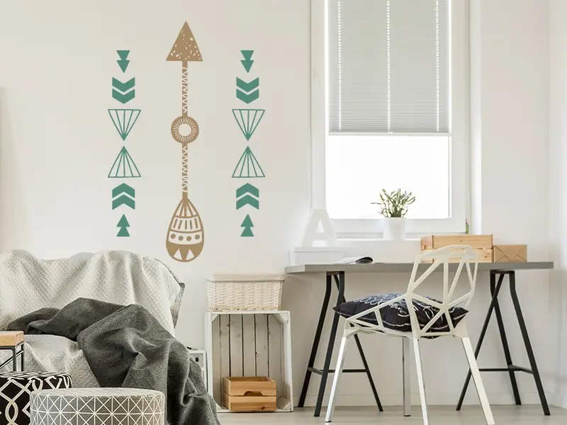 Sticker mural Ethnique Flèches Tribal résultat en situation Sticker Flèches Tribal