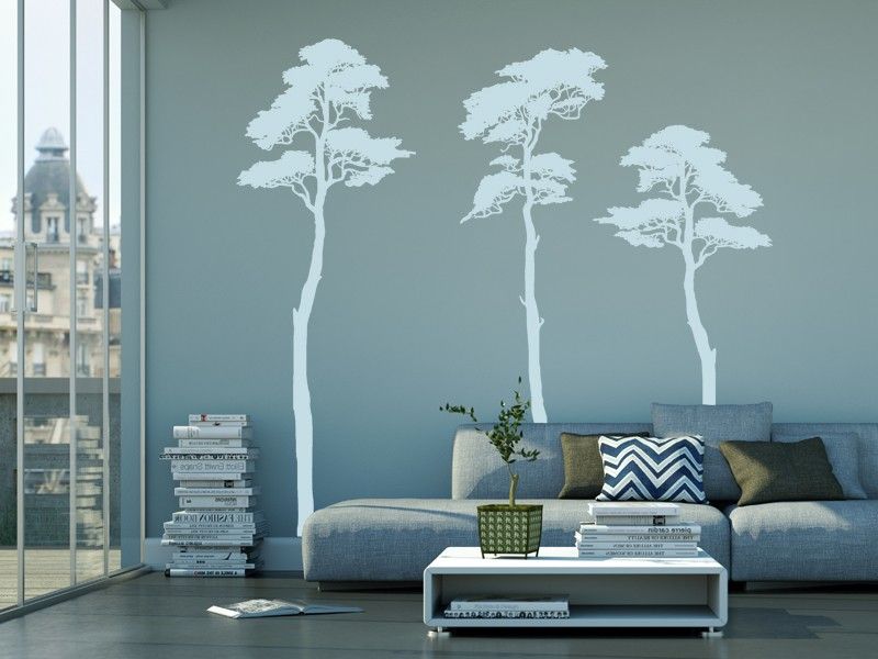 Sticker mural Arbres Pin Parasol résultat en situation