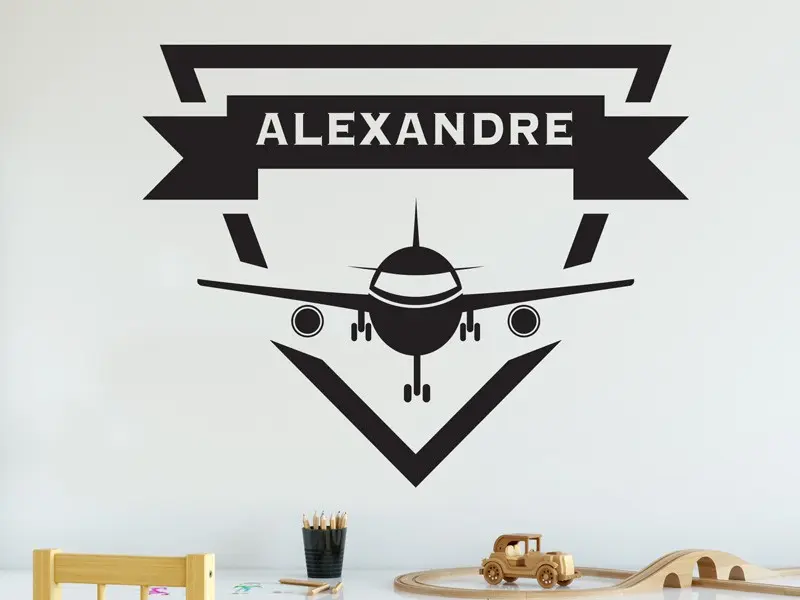 Autocolante de parede Avião de passageiros personalizável