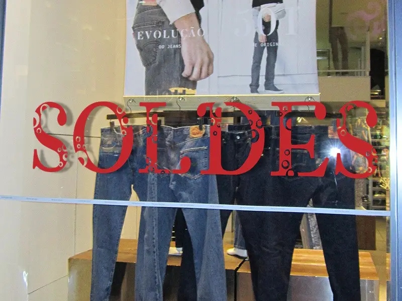Sticker vitrine Soldes Bulles