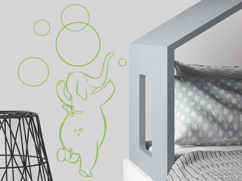 Autocolante Elefante 2 Infantil résultat en situation gros plan Autocolante Elefante 2 Infantil