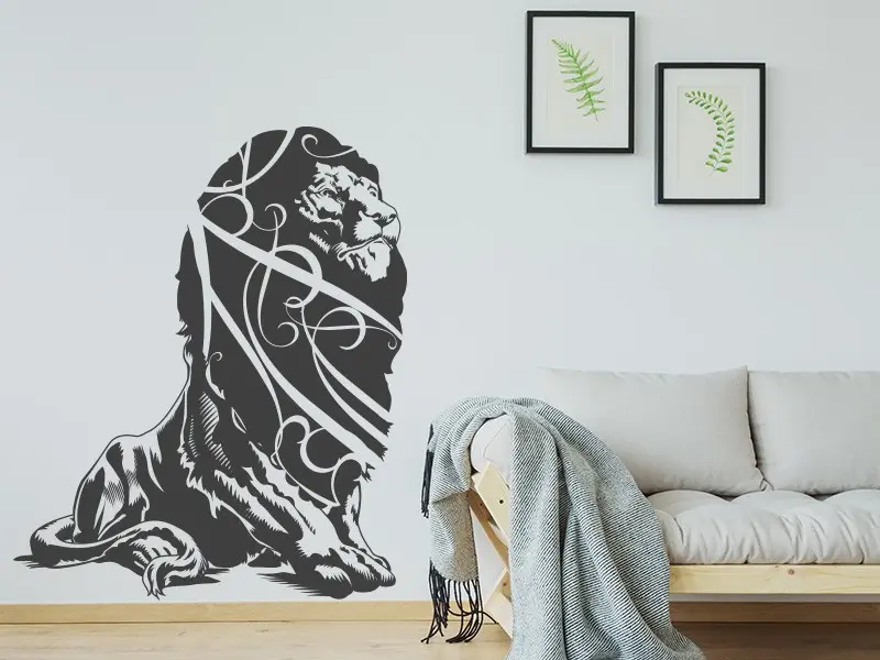 Sticker mural Sur la Terre Lion résultat en situation Sticker Lion