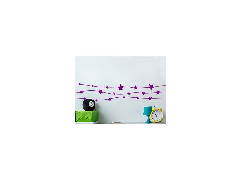 Autocolante de parede Faixa Fita Estrelas