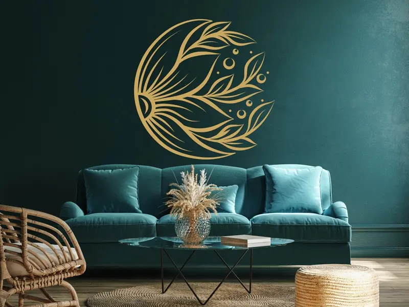 Sticker mural Stickers muraux fleurs Ornement Floral Boule résultat en situation Sticker Ornement Floral Boule