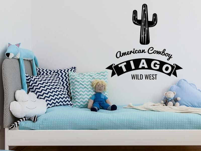 Autocolante de parede Cowboy Cactus Wild West