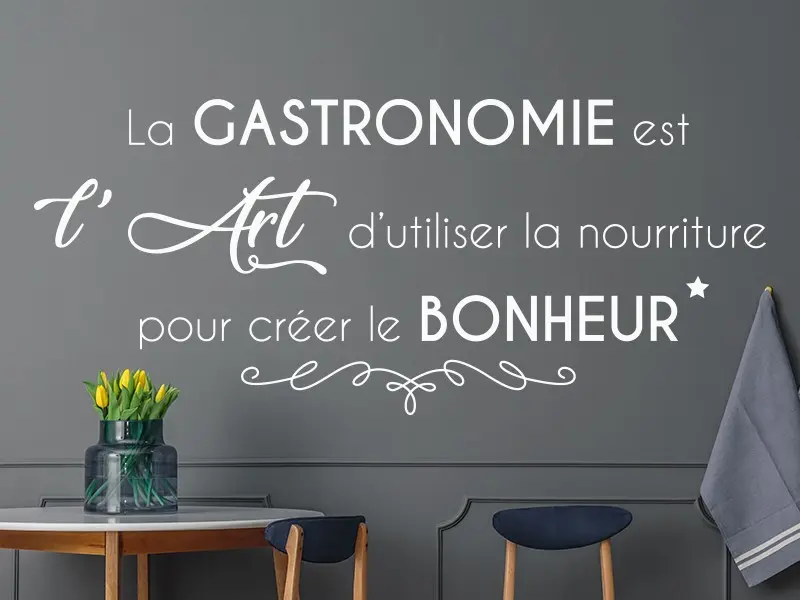 Sticker mural Textes & Recettes Citation La Gastronomie résultat en situation gros plan Sticker Citation La Gastronomie