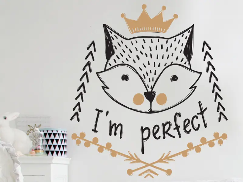 Sticker mural Animaux Renard Boho résultat en situation gros plan Sticker Renard Boho