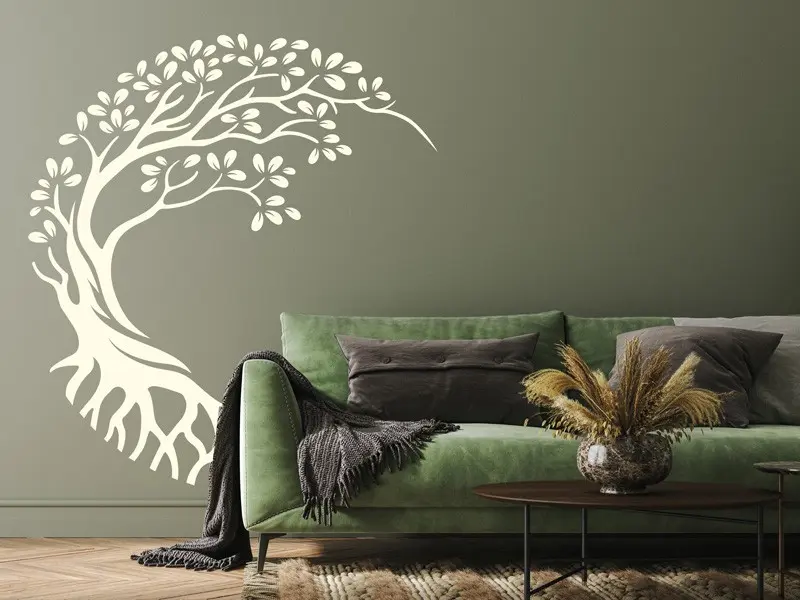 Sticker mural Stickers Arbre de vie Arbre de vie Lune résultat en situation gros plan Sticker Arbre de vie Lune