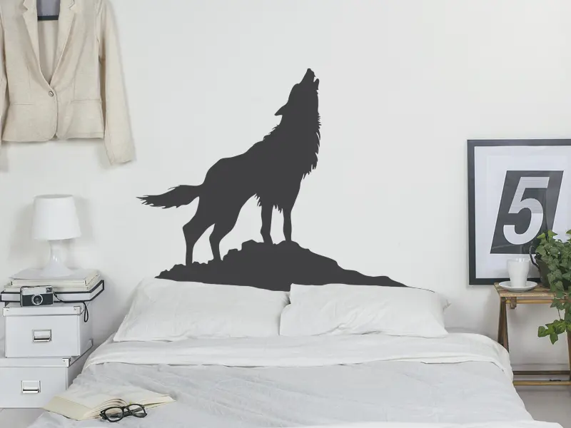 Sticker mural Sur la Terre Loup résultat en situation Sticker Loup