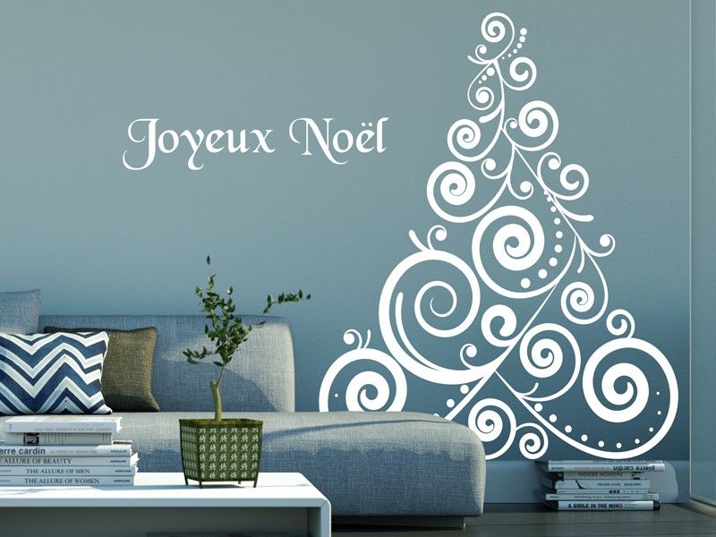 Sticker mural Sapin de Noël Baroque 3 résultat en situation