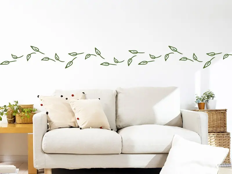 Sticker mural Stickers Frises Frise Feuilles au vent résultat en situation Sticker Frise Feuilles au vent