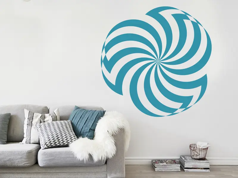 Sticker mural Illusion & Abstrait Fleur Illusion résultat en situation Sticker Fleur Illusion