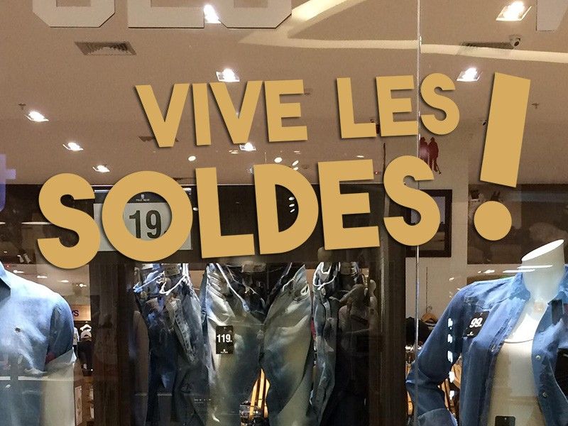 Autocolante para montra Vive les Soldes 2
