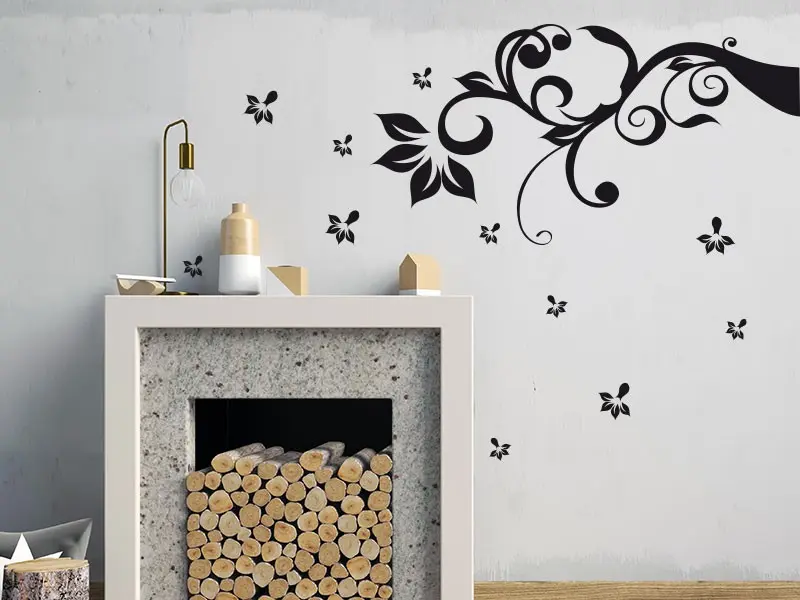 Sticker mural Branche d'Automne 2 résultat en situation