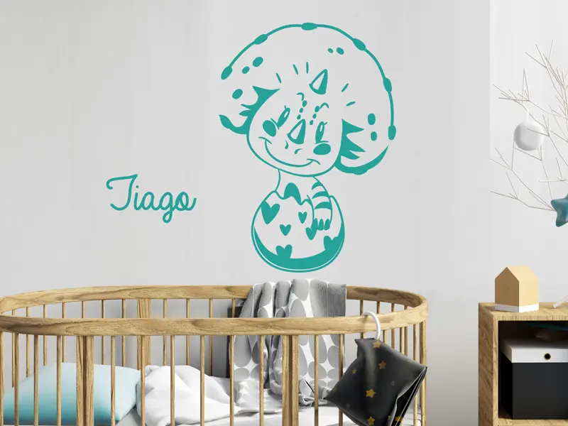 Sticker mural Dinosaure Bébé 2 résultat en situation
