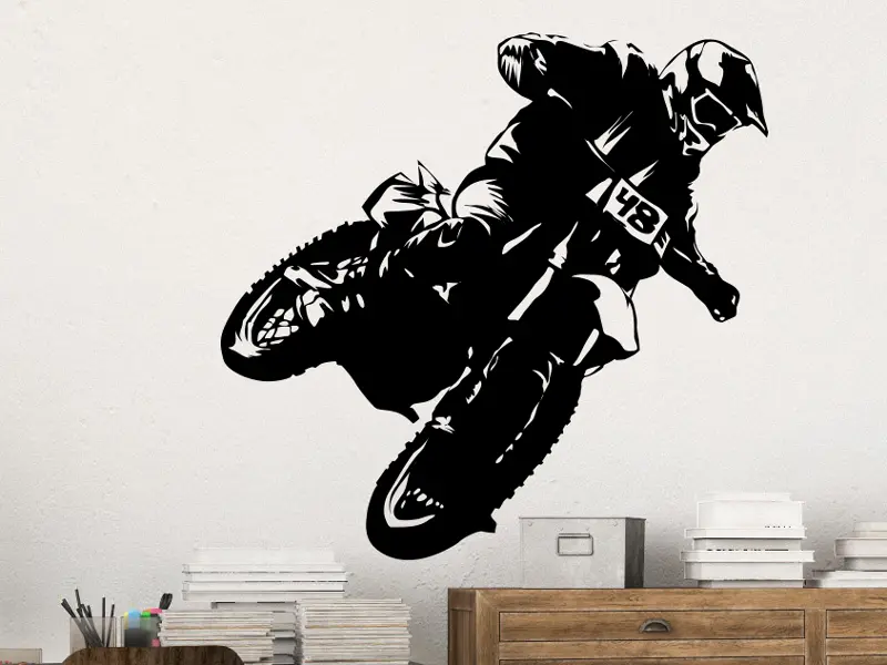 Sticker mural Auto & Moto Moto Cross Enduro résultat en situation gros plan Sticker Moto Cross Enduro