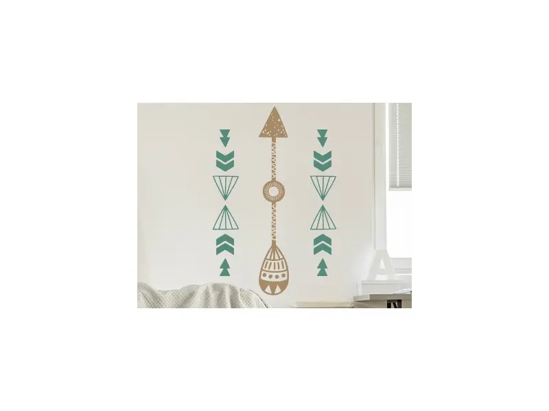 Sticker mural Ethnique Flèches Tribal résultat en situation gros plan Sticker Flèches Tribal