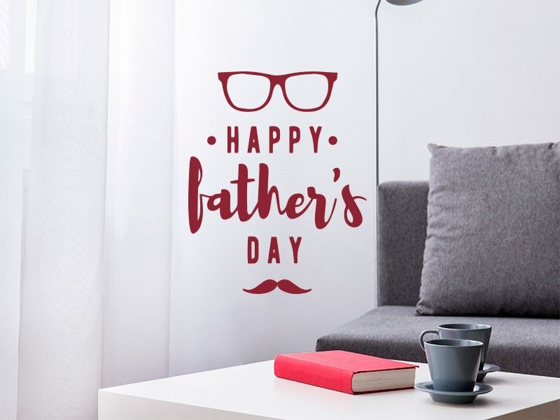 Autocolante de parede Happy Fathers Day Lunettes