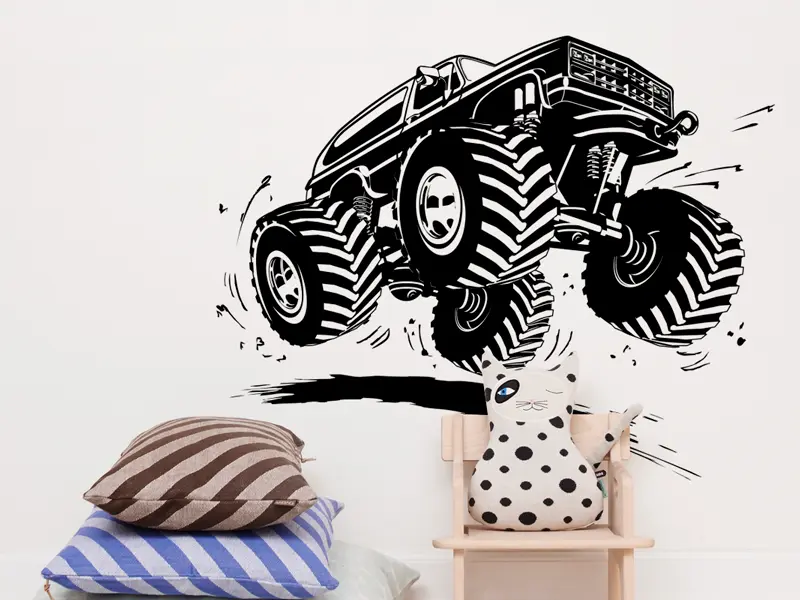 Autocolante Monster Truck résultat en situation gros plan Autocolante Monster Truck
