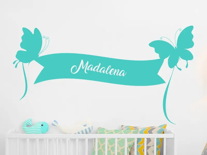 Sticker mural Stickers Papillons Banderole Papillons résultat en situation gros plan Sticker Banderole Papillons