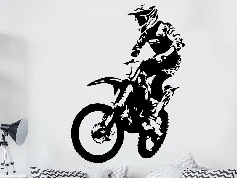 Sticker mural Auto & Moto Moto Cross 3 résultat en situation gros plan Sticker Moto Cross 3