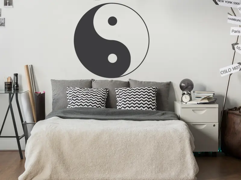 Sticker mural Symboles et Figures Yin-Yang résultat en situation Sticker Yin-Yang