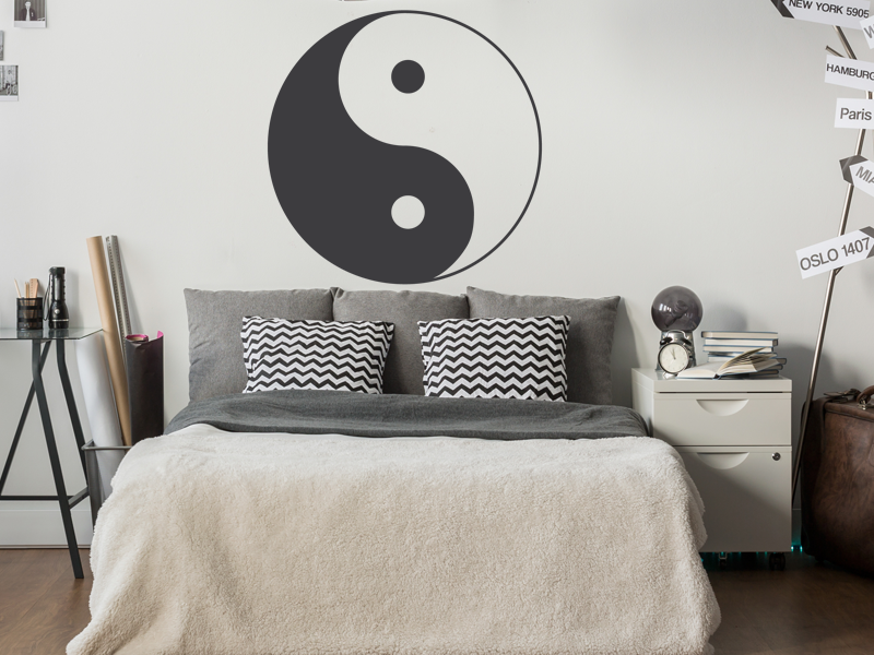 Sticker mural Yin-Yang résultat en situation