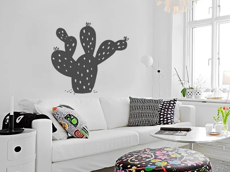 Sticker mural Cactus Cactus Desert 2 résultat en situation Sticker Cactus Desert 2