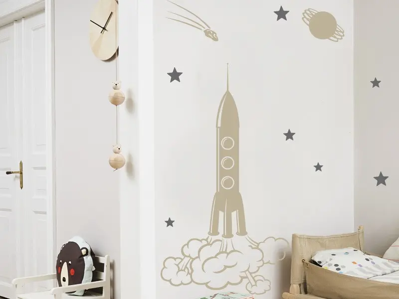 Sticker mural Kit Fusée résultat en situation
