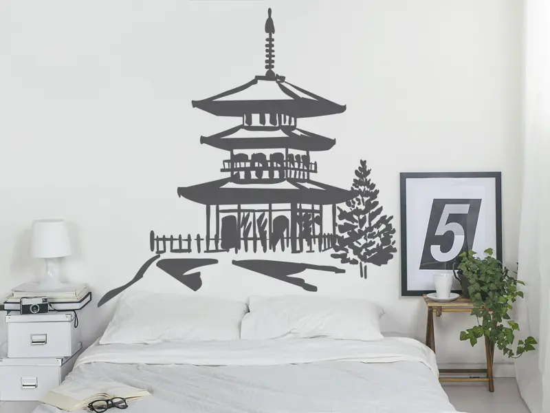 Sticker mural Autres Zen Temple Zen résultat en situation Sticker Temple Zen