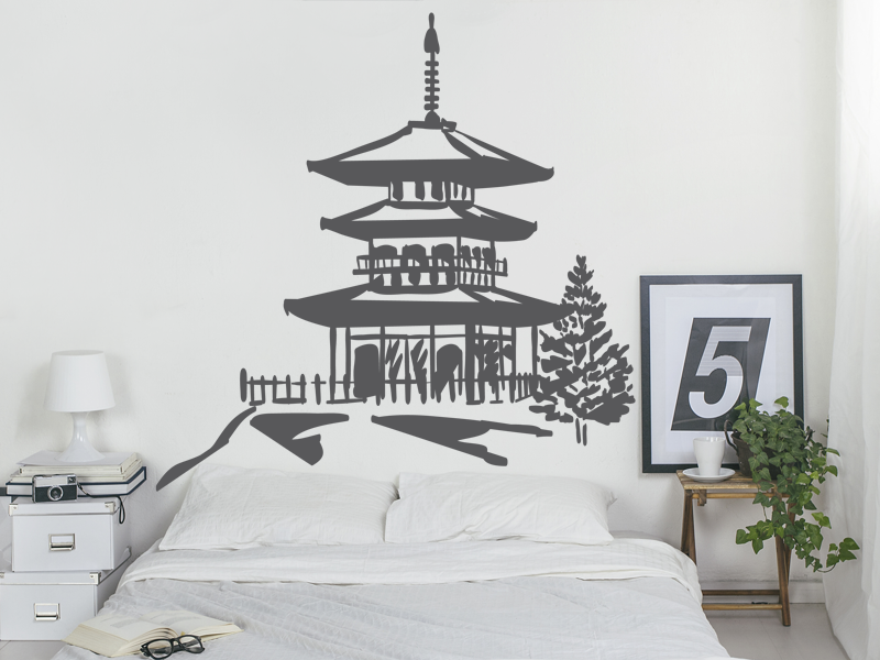 Sticker mural Temple Zen résultat en situation