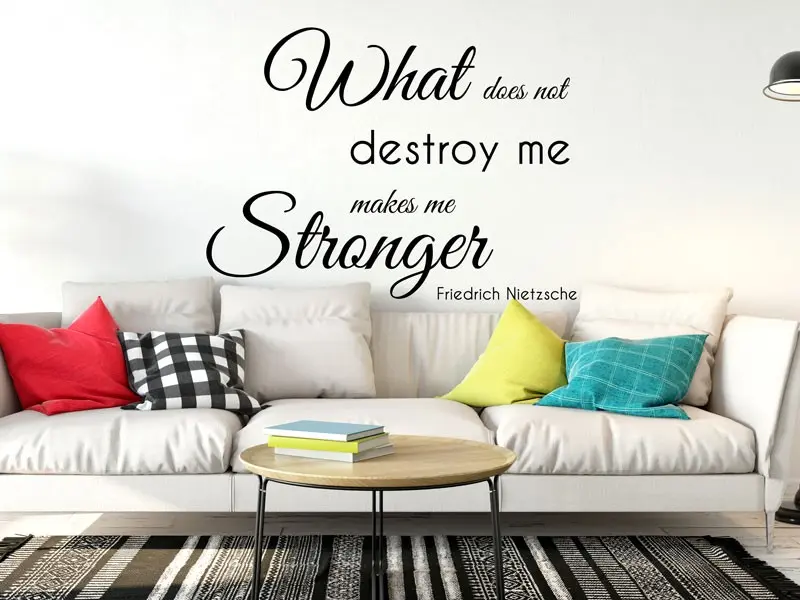 Sticker mural Motivation Citation Nietzsche What does not destroy... résultat en situation Sticker Citation Nietzsche What does not destroy...