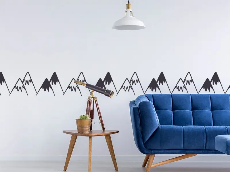 Sticker mural Stickers Frises Frise Montagnes résultat en situation Sticker Frise Montagnes