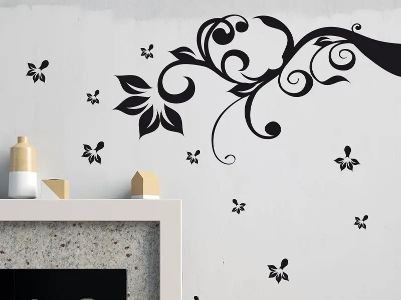 Sticker mural Branches Branche d'Automne 2 résultat en situation gros plan Sticker Branche d'Automne 2