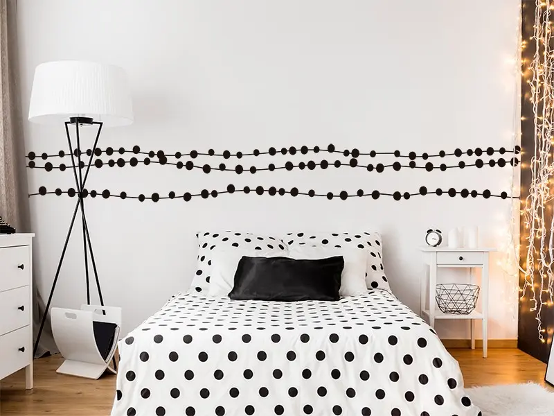 Sticker mural Déco Frise Guirlande Boules masque aperçu du rendu final Sticker Frise Guirlande Boules